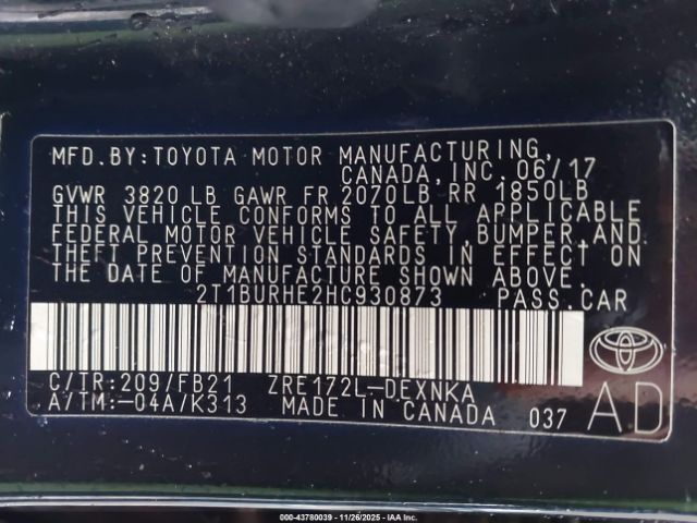 Toyota Corolla Le Image 8