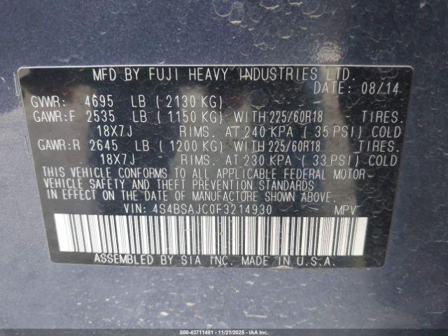 Subaru Outback 2.5i Limited Image 7