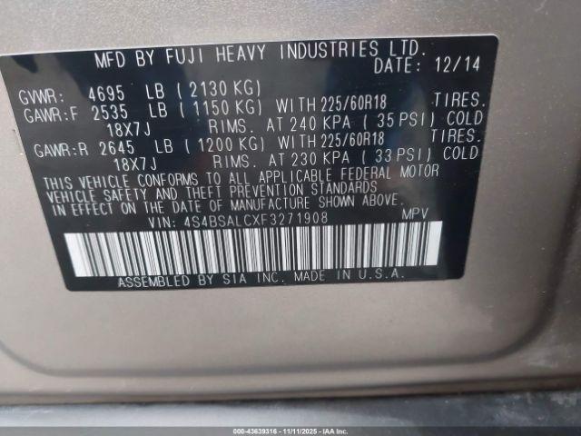 Subaru Outback 2.5i Limited Image 8